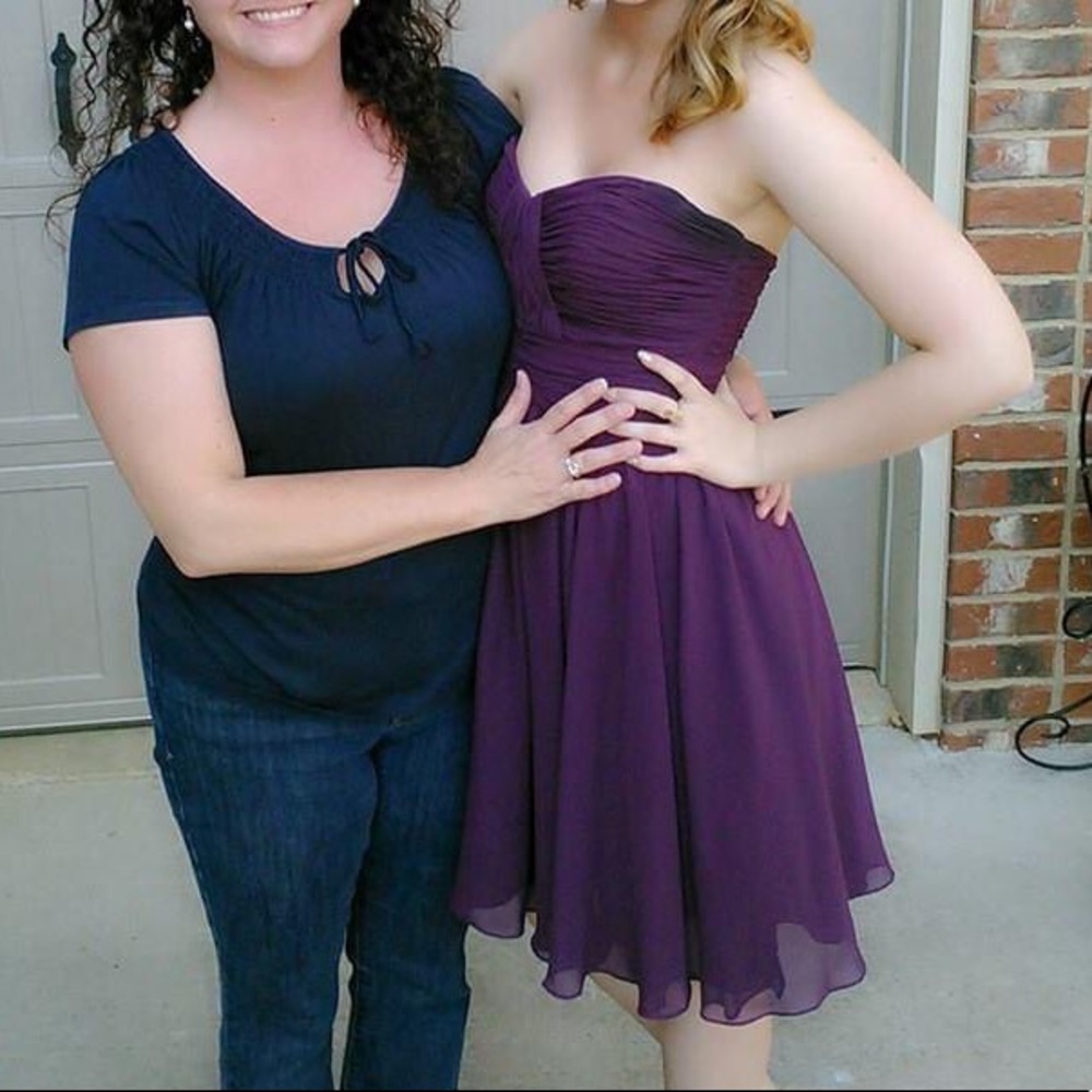 Knee Length Purple Formal Dress